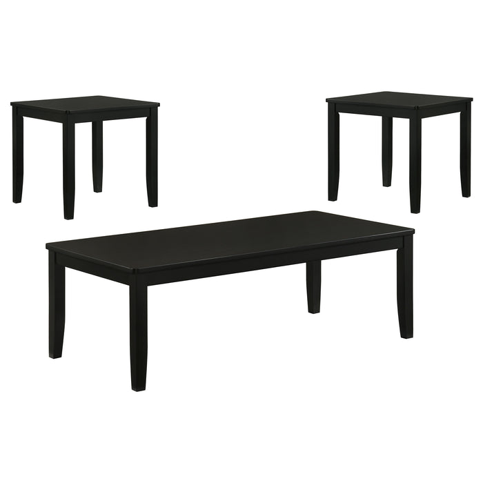 Holmes 3-Piece Square-Edge Coffee Table Set Black