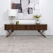 CoasterEveryday Valna Wood 71-inch TV stand in walnut with sliding doors