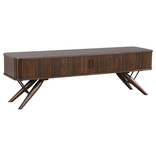 CoasterEveryday Valna Wood 71-inch walnut TV stand with sliding doors
