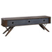 CoasterEveryday Valna Wood 71-inch TV stand in walnut with sliding doors