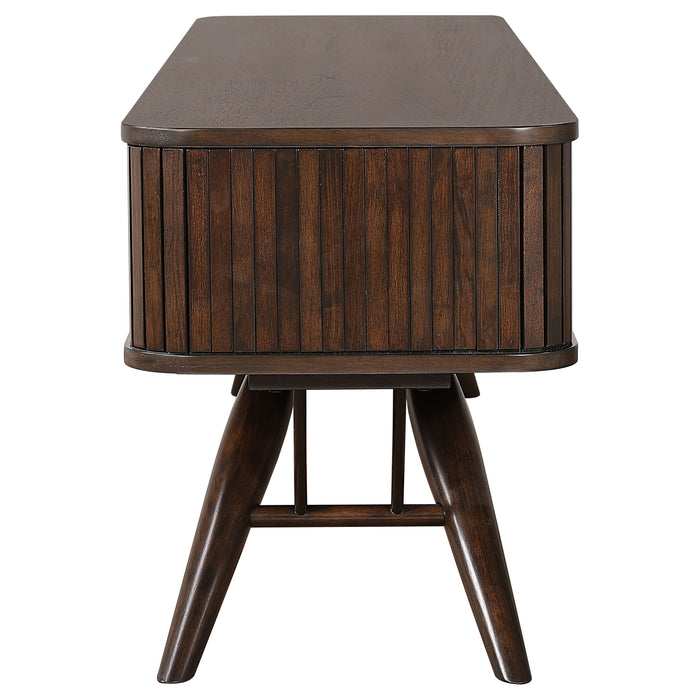 CoasterEveryday Valna Wood 71-inch walnut TV stand with sliding doors