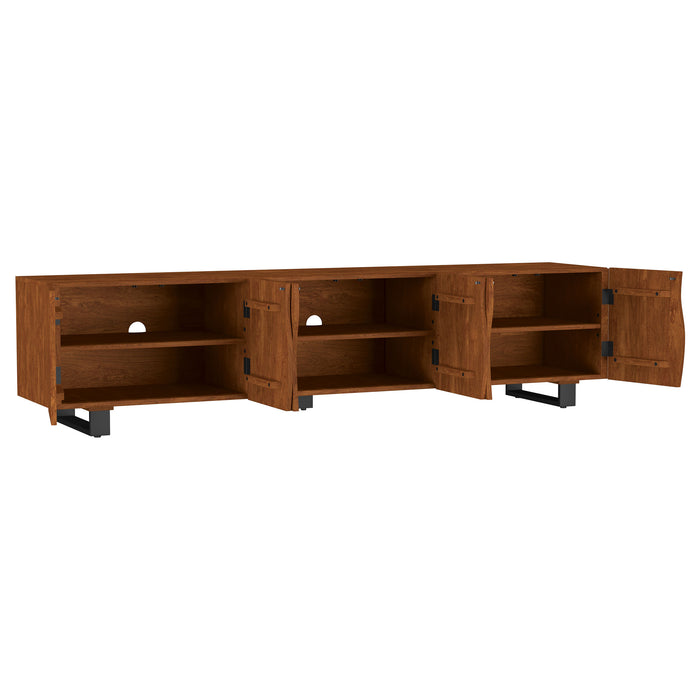 Trask 86-inch Wood TV Stand Media Console Mango Brown