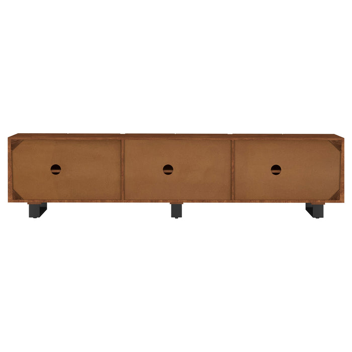 Trask 86-inch Wood TV Stand Media Console Mango Brown