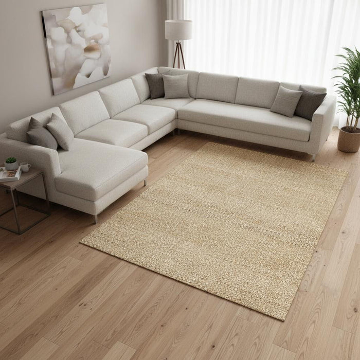 8' X 11' Jute Geometric Hand Woven Area Rug (660024) - Beige / Cream