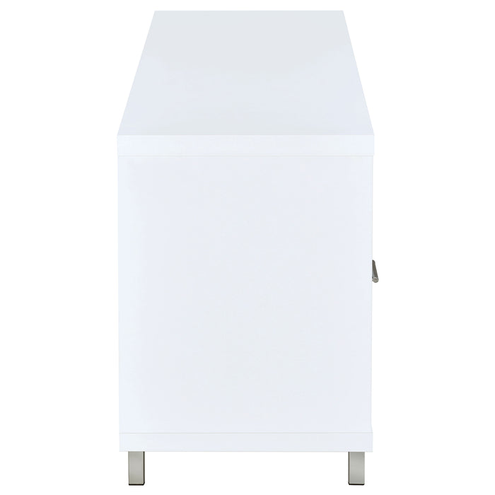 CoasterEssence Casey 60-inch white engineered wood TV stand with two drawers