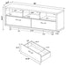 CoasterEssence Casey 60-inch white engineered wood TV stand with two drawers
