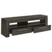 CoasterEssence Elkton 59-inch weathered grey TV stand with two drawers and engineered wood construction