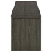 CoasterEssence Elkton 59-inch weathered grey TV stand with two drawers and engineered wood construction