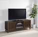 Dark pine Sedona 2-door engineered wood TV stand with spacious storage and sleek design, ideal for modern living rooms.