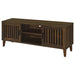 Dark pine Sedona 2-door engineered wood TV stand with storage compartments, 60-inch size, by CoasterEveryday.