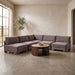Velvet performance fabric upholstered 5-piece armless sectional sofa by Meridian Furniture, stylish stationary living room furniture.