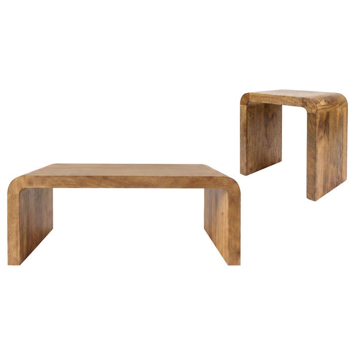 Booker 2-piece Mango Wood Coffee and End Table Set Natural
