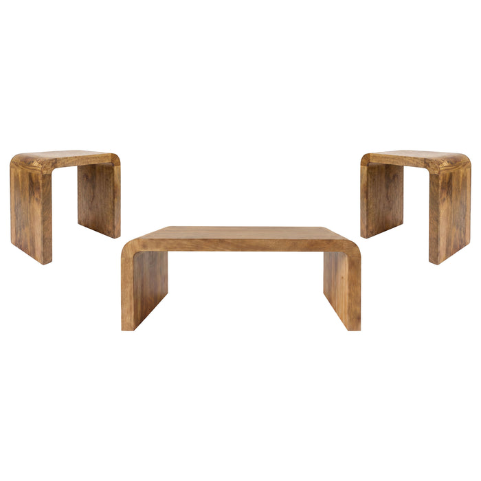Booker 3-piece Mango Wood Coffee and End Table Set Natural