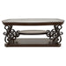 CoasterEssence Laney dark merlot rectangular coffee table with glass top and lower shelf