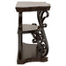 CoasterEssence Laney scrollwork entryway sofa console table in dark merlot finish