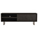 Marsden 2-door mango wood TV stand in charcoal black with sleek design, suitable for modern living room furniture.