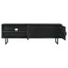 Marsden 2-door mango wood TV stand in charcoal black with a modern furniture design, featuring sleek storage compartments.