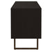 Marsden 2-door mango wood TV stand in charcoal black, 70-inch furniture piece with sleek modern design and ample storage.