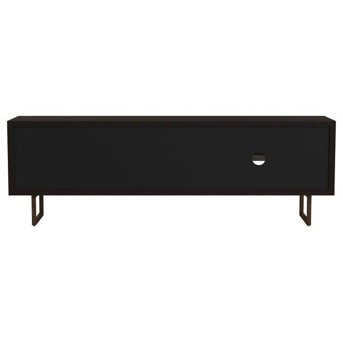 Marsden 2-door Mango Wood TV Stand in Charcoal Black, 70-inch CoasterEveryday furniture piece with sleek modern design