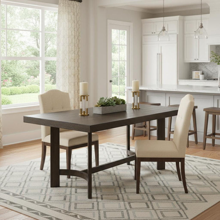 Wood Trestle Base Dining Table - Espresso
