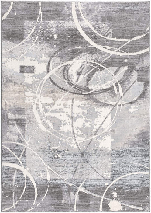 6' x 9' Abstract Power Loom Area Rug - Gray