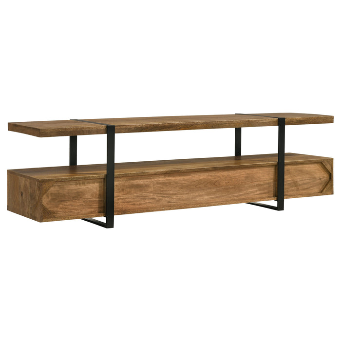 CoasterEveryday Otto 5-drawer mango wood TV stand with 70-inch length, brown media console, modern furniture for living room storage