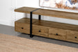 Otto 5-drawer mango wood TV stand media console in brown with a 70-inch length and modern furniture design.