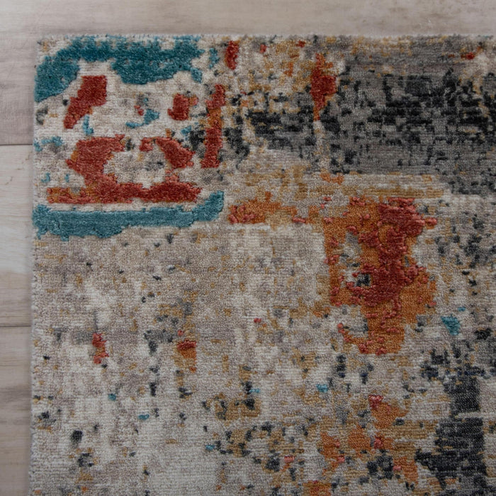 9' X 12' New Zealand Lambs Wool Abstract Hand Carved Handmade Area Rug (747617) - Beige / Yellow / Orange / Blue / Ivory / Gray / Charcoal / Red