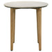 CoasterEveryday Aldis round side end table with white marble top and natural wood base