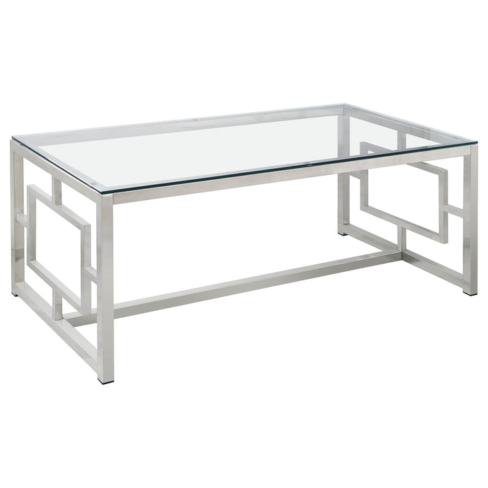 Merced 2-piece Rectangular Coffee and End Table Set Nickel