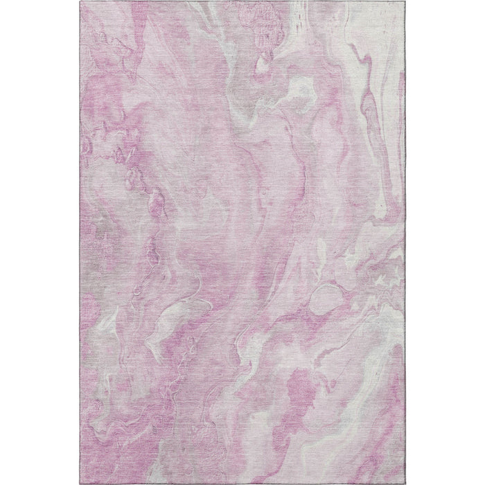 10' X 14' Abstract Washable Area Rug With UV Protection (697806) - Pink / Ivory