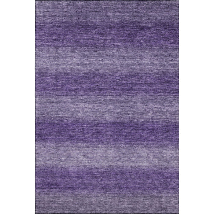 10' X 14' Striped Washable Area Rug With UV Protection (699562) - Purple / Lavender