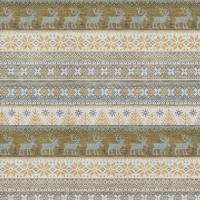 10' X 14' Abstract Geometric Washable Area Rug With UV Protection (701906) - Gray / Ivory / Gold