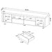 CoasterEveryday Jude 2-door engineered wood TV stand in high gloss white, 79-inch furniture piece with sleek modern design.
