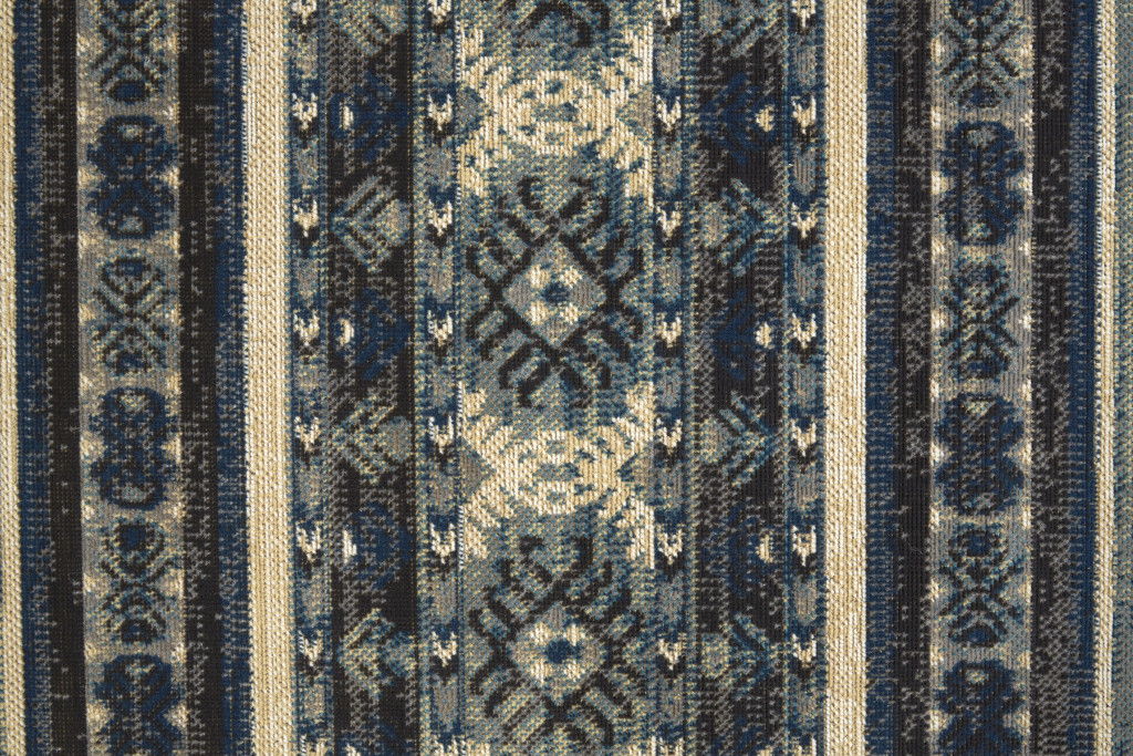 12.8' x 15' Geometric Power Loom Distressed Area Rug - Blue Gray
