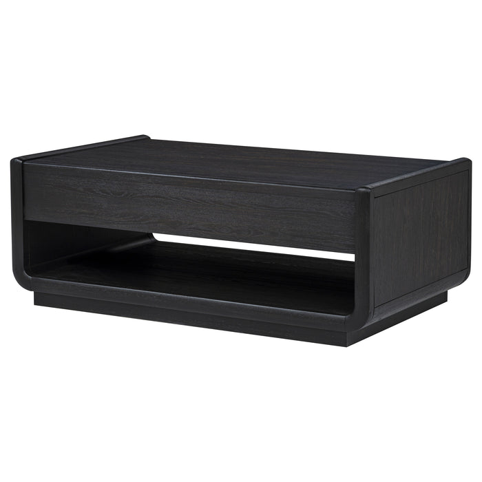 Leandro 2-drawer Wood Cocktail Coffee Table Burnished Black