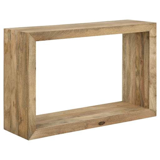 Benton rectangular solid wood sofa console table in natural finish by CoasterEveryday