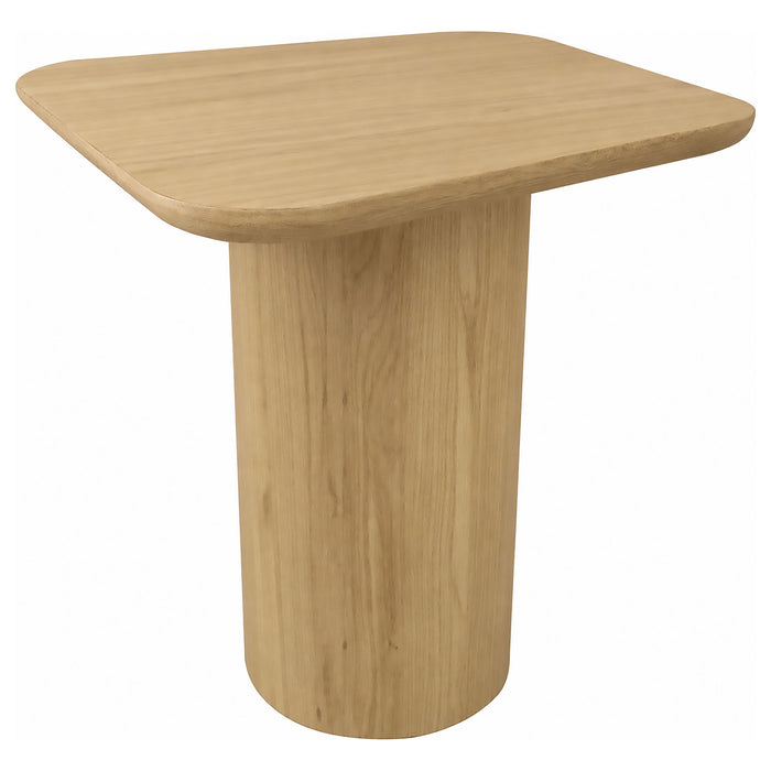 Lester Contemporary Square Wood End Table with Oak Veneer Honey Oak