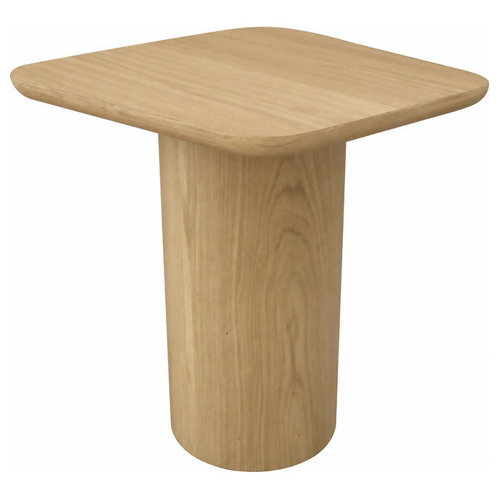 Lester Contemporary Square Wood End Table with Oak Veneer Honey Oak