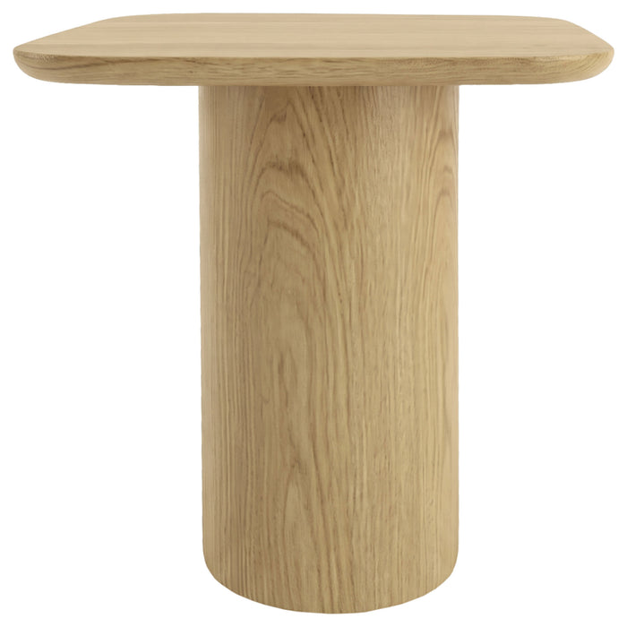 Lester Contemporary Square Wood End Table with Oak Veneer Honey Oak