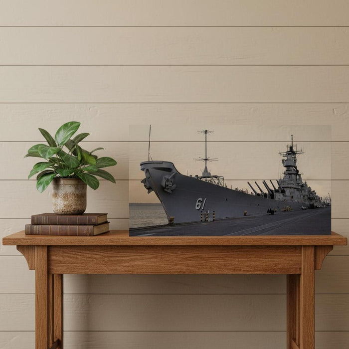 Hand Painted Model Boat - Dark Gray / Beige