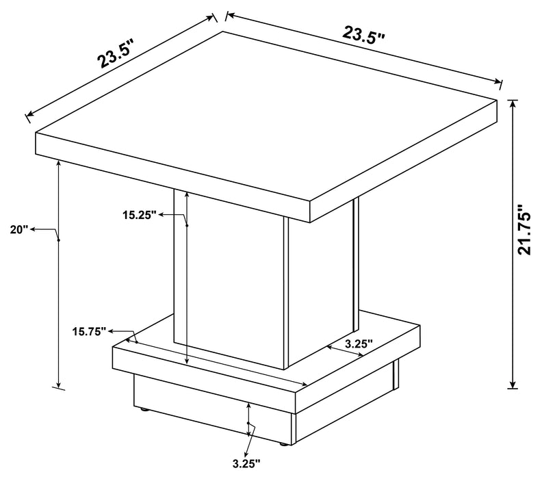 CoasterEveryday Reston square engineered wood side end table in cappuccino finish
