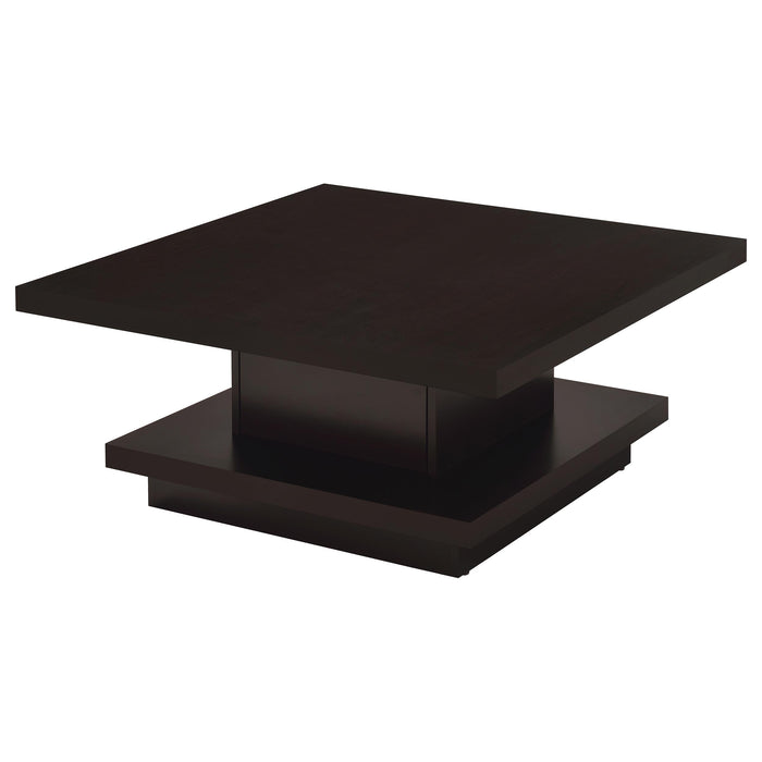 Reston 3-piece square coffee and end table set by CoasterEveryday in cappuccino finish