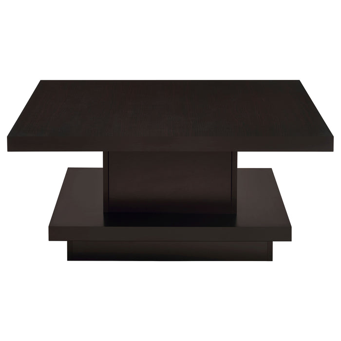 CoasterEveryday Reston square cappuccino engineered wood coffee table with casters