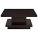 CoasterEveryday Reston square cappuccino engineered wood coffee table with casters