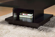 CoasterEveryday Reston Square Engineered Wood Coffee Table with Casters in cappuccino finish