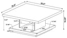 Reston Square Engineered Wood Coffee Table with Casters in Cappuccino by CoasterEveryday