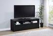 CoasterEveryday Rutland 59-inch black 3-drawer TV stand media console with open shelving