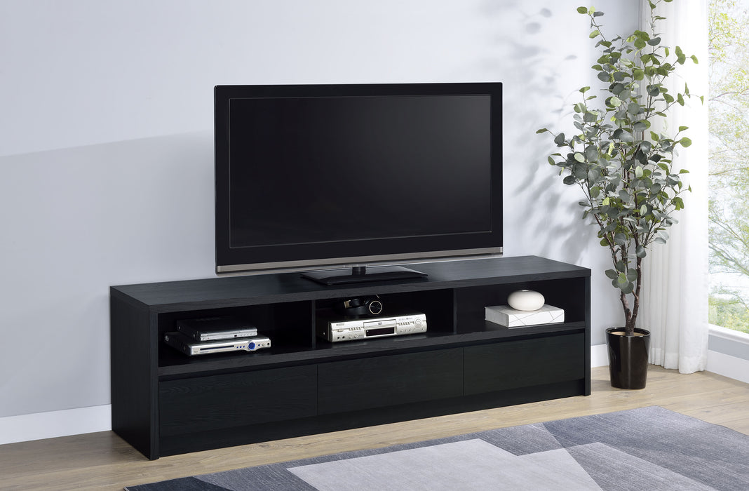 Rutland 78-inch black 3-drawer TV stand media console by CoasterEveryday