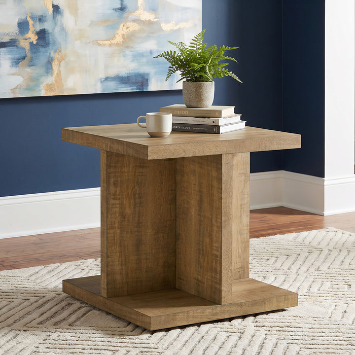 Cortona Square Engineered Wood End Side Table Mango